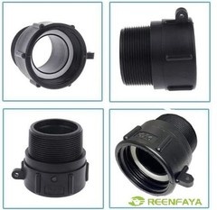 275 330 Gallon IBC Tote Water Tank Adapter with Gasket -2″ 2 inches, Black