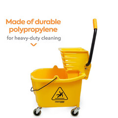 COASTWIDE Professional 35-Qt. Bucket w/ Side-Press Wringer Yellow/Black