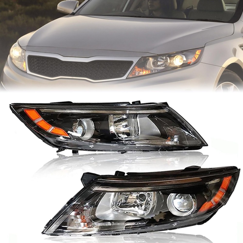 Halogen Front Headlight Headlamps Assembly for 2014 2015 KIA Optima
