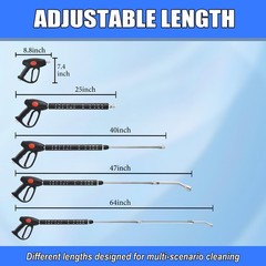 M MINGLE High Pressure Washer Gun, Extension Wands and 30 Degree 64 Inch