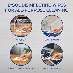 Lysol Disinfecting Wipes To-Go Pack Lemon Scent Travel Size Cleaning 4 Pack