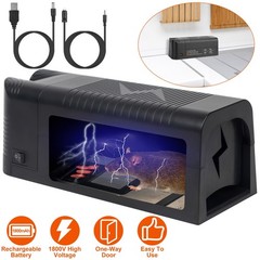 Electric Rat Trap 1800V Rechargeable One Way Door Indoor Outdoor Rodent Killer