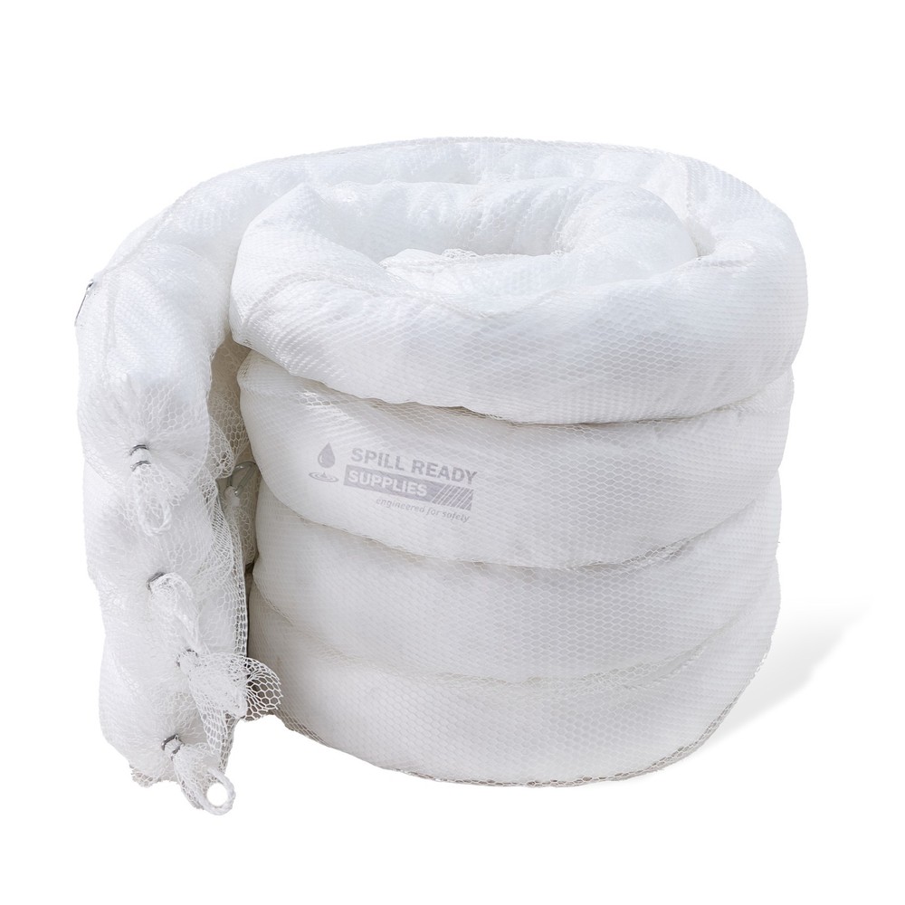 Oil Only Absorbent Boom 5″ x 10′, 32-Booms, Hydrophobic Absorb Upto 11 gal /Boom