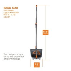 Casabella Quick N Easy Upright Broom And Dustpan Set Multi-Surface For Tile