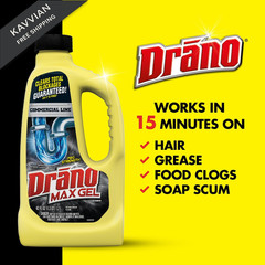 Drano Max Gel Drain Clog Remover and Cleaner for Shower or 42 oz (Pack of 1)