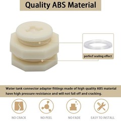 ANPTGHT 1″ Female ABS Bulkhead Fitting, Plastic Water Tank 1 Inch, Beige