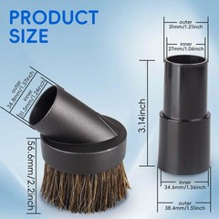 Vacuum Brush Attachments,1.25” Round Dust Brush For Shark Vacuum Attachmen