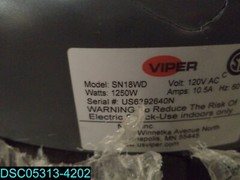 DAMAGED W/ MISSING PIECES Viper SN18WD Shovelnose 18 gal Wet/Dry Vacuum 24″