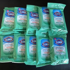 10x Clorox Disinfecting Wet Wipes Travel Size 9 Pieces Each New
