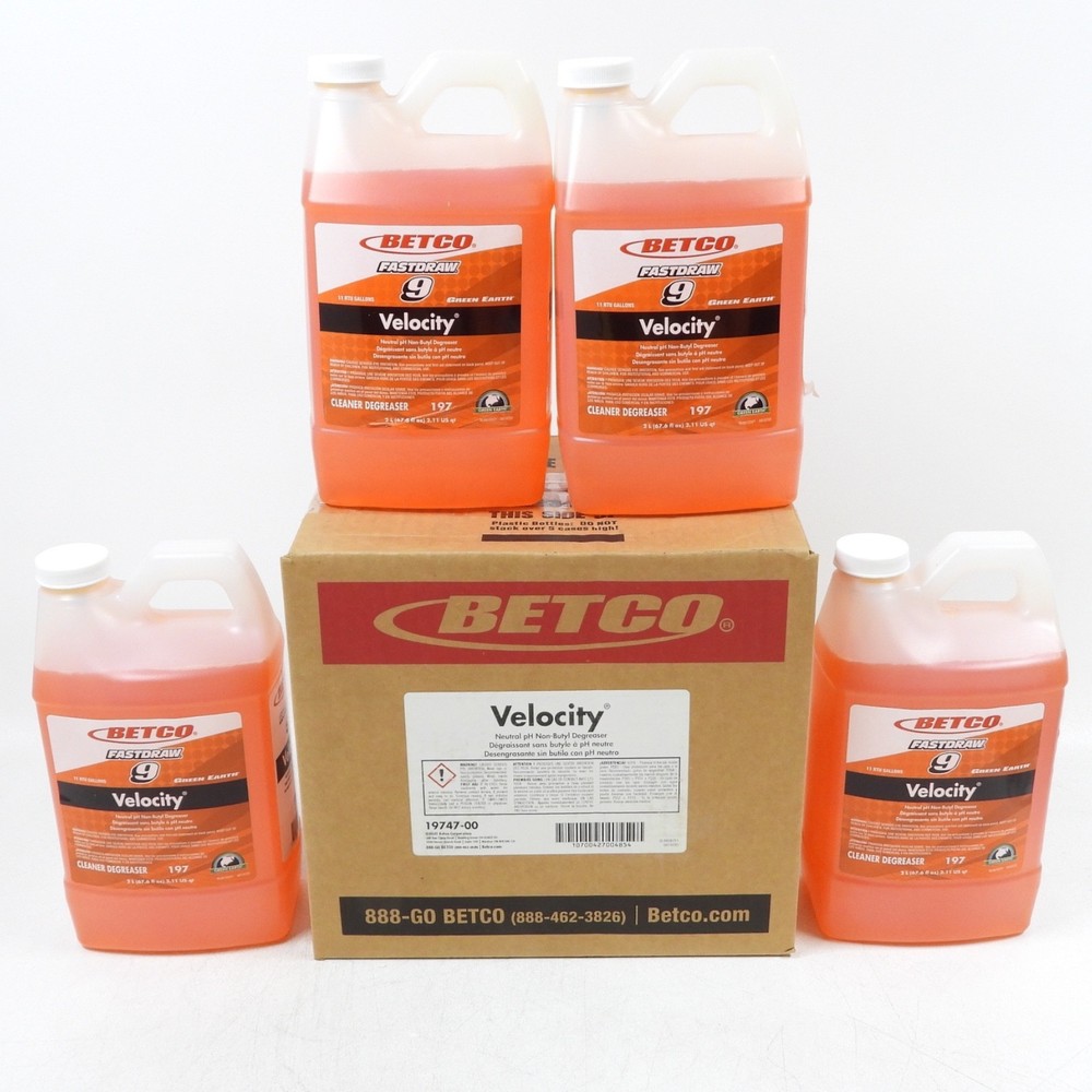 Betco Fastdraw 9 Velocity Cleaner Degreaser (Pack of 4) 67.6 Fl Oz / 2 L