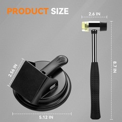 Floor Gap Fixer Tool Kit with Hammer & 5 Reusable Pads | 45° Strike Angle Des…