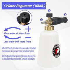 Tool Daily Foam Cannon for Pressure Washer with 1.5 L+Dual Connector, White