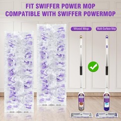 40 Pack Disposable Power Mop Refills for Swiffer 15.25 Inch, 40 Count Purple