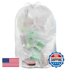 Ultrasac 55-60 Gallon 6.0 Mil Clear Heavy Duty Trash Bags – 39 X 58 – Pack Of