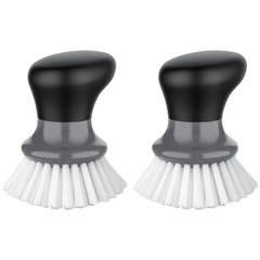 MR.SIGA Dish Scrub Brush, Palm Brush Scrubber 2.9 x 2.7x 3.7 inch, Gray