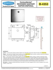 Bobrick B-4353 Contura Series Recessed Napkin Disposal Unit