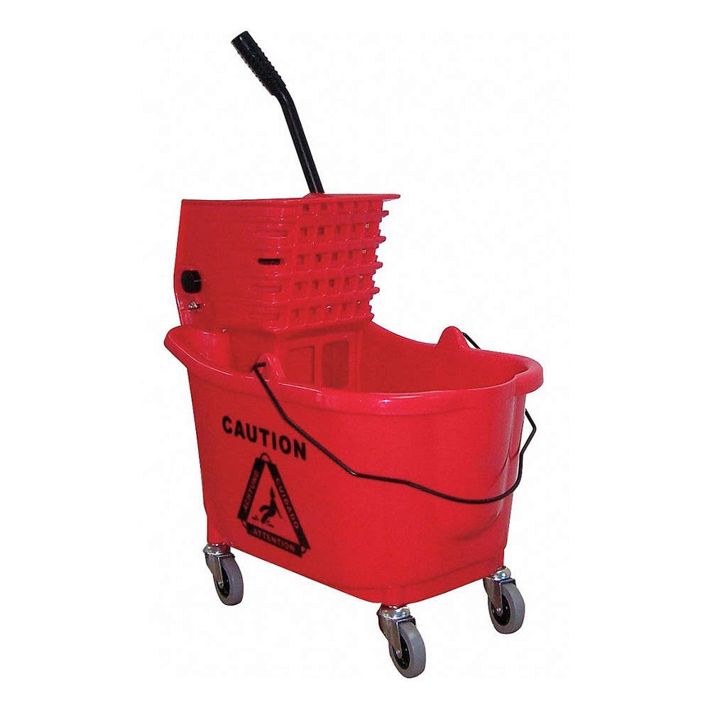 GRAINGER 5CJH7 Mop Bucket and Wringer,Red,8 3/4 gal 5CJH7