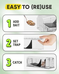 Motel Mouse Humane Traps No Kill Live Catch and Release 2 Regular White