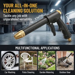 High pressure hose nozzle – Upgraded Garden Hose Sprayer – Car Wash Black