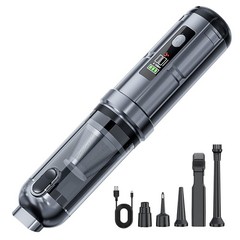 16000PA Car Vacuum Cleaner, Cordless Handheld 4-in-1 Vacuum and Air Pump Grey