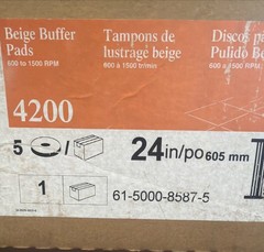 3M 24” Buffer Pads 4200 Beige- Count Of 5