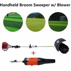52cc Gas Power Hand Held Sweeper Broom Driveway Turf Artificial Grass Snow Clean