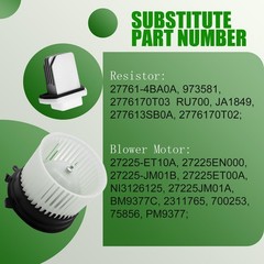 Yunnergo 27225-Et10A 27761-4Ba0A Hvac Heater Blower Motor Resistor Compatible