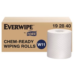 Tork 192840 1-Ply 12 x 5.25 Chem-Ready Wiping Rolls – White (6/Carton) New