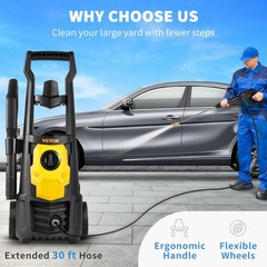 2000 PSI Electric Pressure Washer 1.76 GPM, 30 Ft Hose w/5 Nozzles Foam Cannon