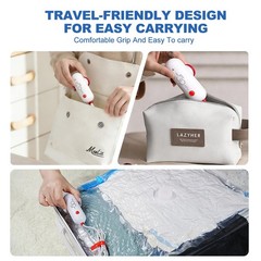VMstr 9 Pack Travel Vacuum Storage Bags 9 Combo + USB Pump, Red and White
