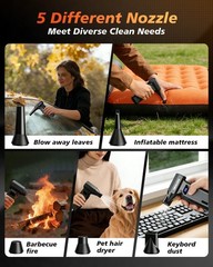 Compressed Air Duster, 150000RPM Super Power Electric Air Duster with Brushle…