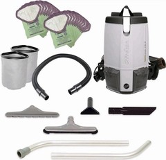 ProTeam ProVac FS 6 Backpack Vacuum 6 Qt HEPA Bagged 120V w/ Tools