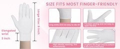 60 Pcs White Cotton Gloves for Dry Hands Sleeping, Soft Moisturizing