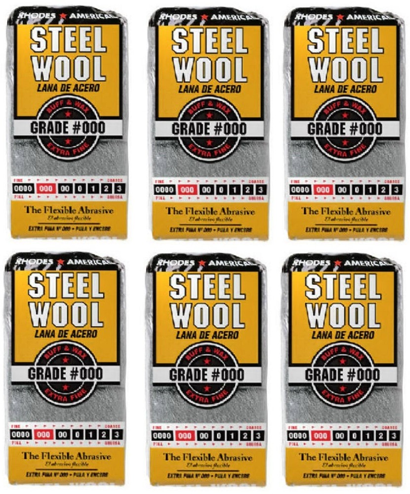 (6) ea Homax 10121000 12 pack #000 Extra Fine Steel Wool Pads – 72 pads total