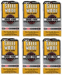 (6) ea Homax 10121000 12 pack #000 Extra Fine Steel Wool Pads – 72 pads total