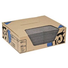 Pig Sorbent Pad, 11 gal, 15 in x 20 in, , Gray, Polypropylene MAT170 Pig MAT170