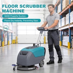 16″ Walk-behind Floor Scrubber Dryer Machine 24000 Sqft/h 11 Gal 24″ Squeegee