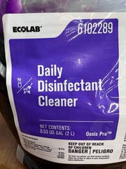 2 Bags Ecolab 6102289 Daily Disinfectant Cleaner, 2 Liters In Each