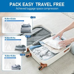 VMstr 9 Pack Travel Vacuum Storage Bags 9 Combo + USB Pump, Red and White