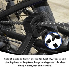 2-Piece Universal Bike or Motorcycle Chain Washer Brush Set, Color: Red+black