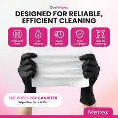 12 Case Metrex CaviWipes Towelettes Wipes 13-1100 Medical Devices Cleaning
