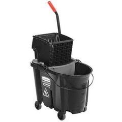 Rubbermaid Commercial 1863896 8 3/4 Gal Wavebrake Side Press Mop Bucket And