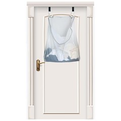 Hanging Washable Laundry Hamper, Over Door Mesh Laundry Bag with 2 Hooks, Tan…