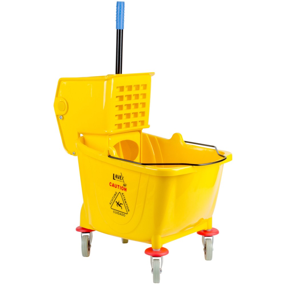 Industrial Lavex Janitorial Yellow 36 Quart Mop Bucket & Wringer Combo + 5 bonus