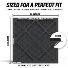PuroAir MegaFilter – 20x20x1 Air Filter MERV 13 Activated CarbonTech Defense …
