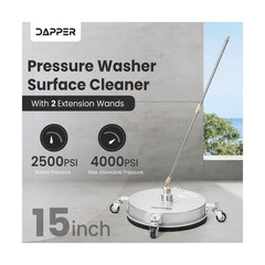 Dapper Supply 15 in. Pressure Washer Surface Cleaner in Stainless Steel w/Whe…