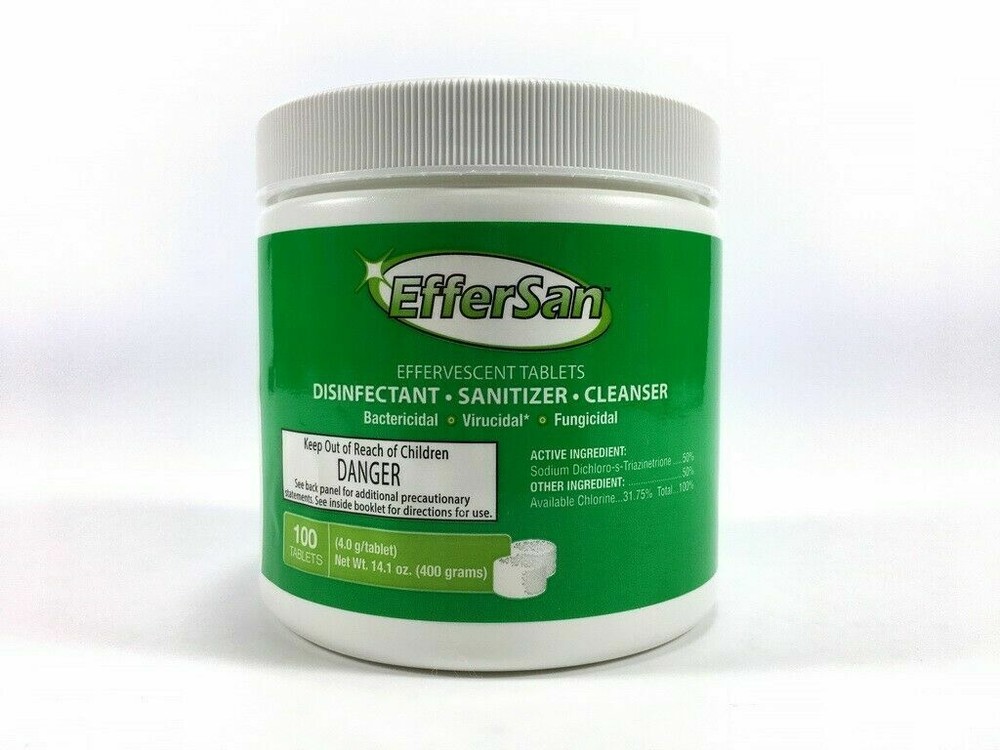 Effersan Disinfectant Tablets, 4 Grams, Bottle Of 100 Tablets