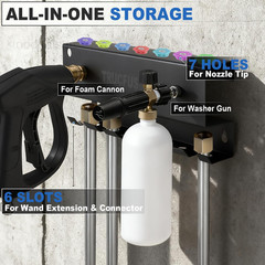 Foam Cannon Holder Mount Pressure Washer Gun Wall Black