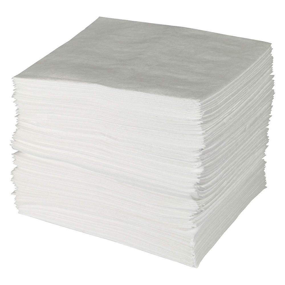 BRADY SPC ABSORBENTS ENV300 Absorb Pad,Oil-Based Liquids,White,PK100 1HUB3