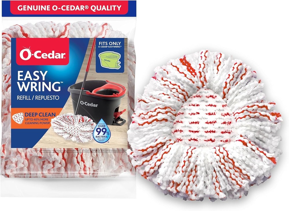1 Pack O-Cedar EasyWring Microfiber Mop Refill, Deep Clean Replacement Head